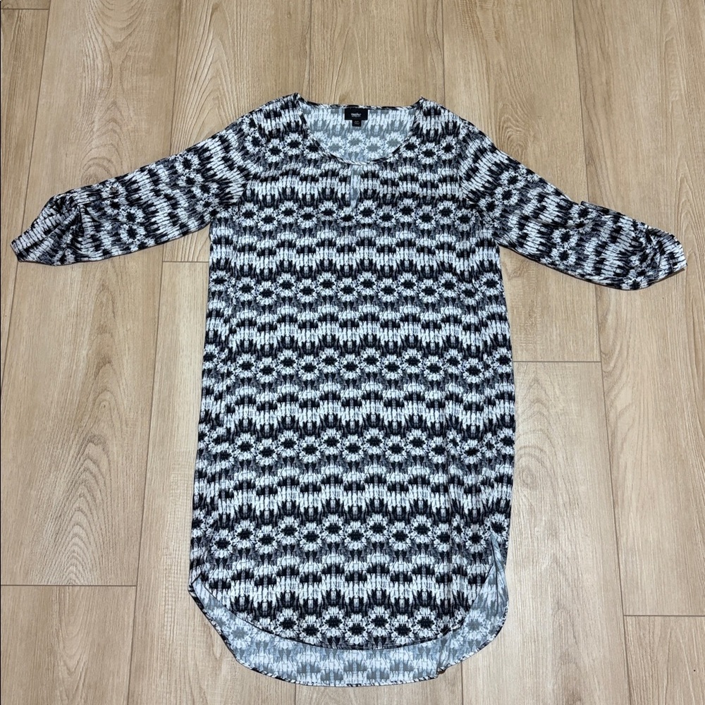 Mossimo Black White Patterned Dress XS